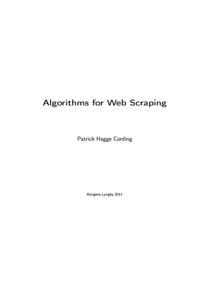 Algorithms for Web Scraping